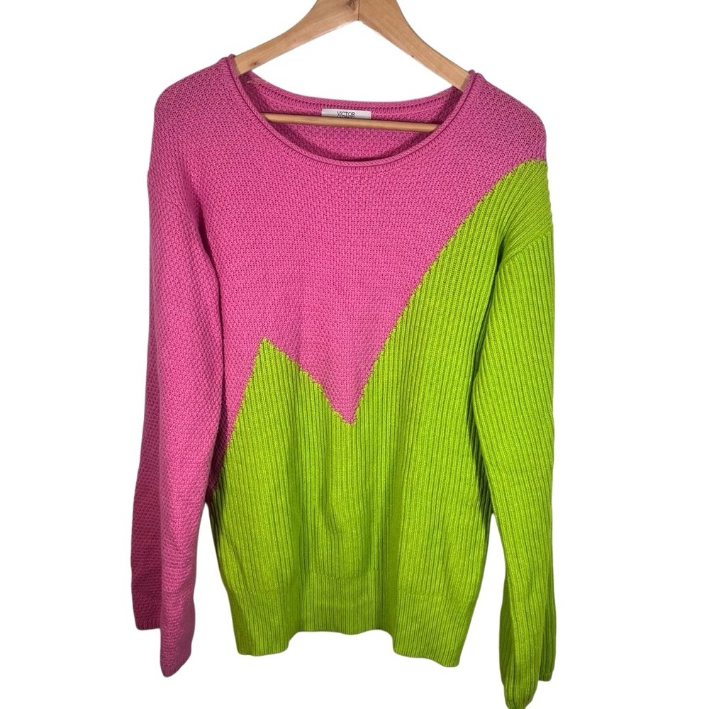 Victor Glemaud X Target Pink & Green Color Block Sweater Size Medium - Picture 6 of 9